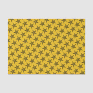 Golden Yellow Black Stars Tissue Paper