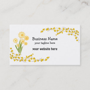 Golden Yellow Blossoms and Flowers Business Card