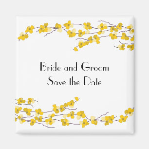 Golden Yellow Blossoms Save the Date Magnet