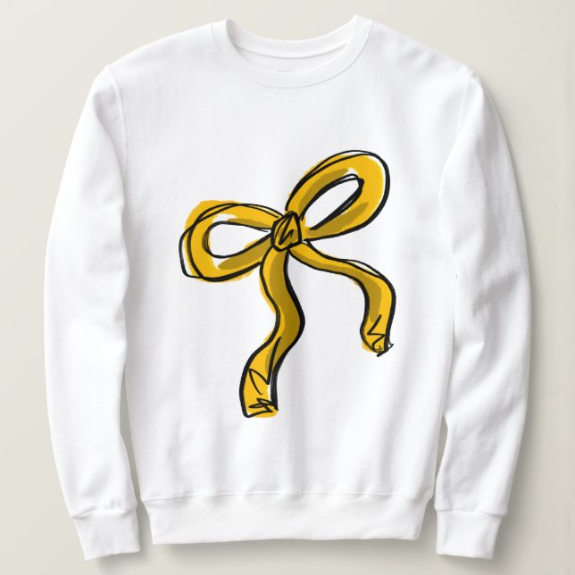 Golden Yellow Bow Sketch Sweatshirt (Design Front)