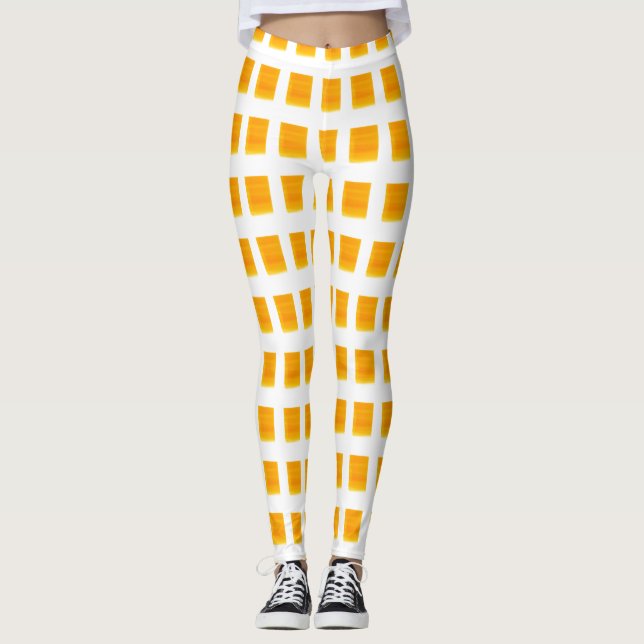 Golden Yellow Chequered Leggings (Front)