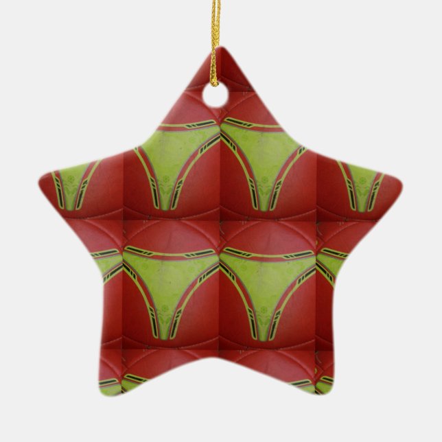 Golden yellow curves.JPG Ceramic Tree Decoration (Front)