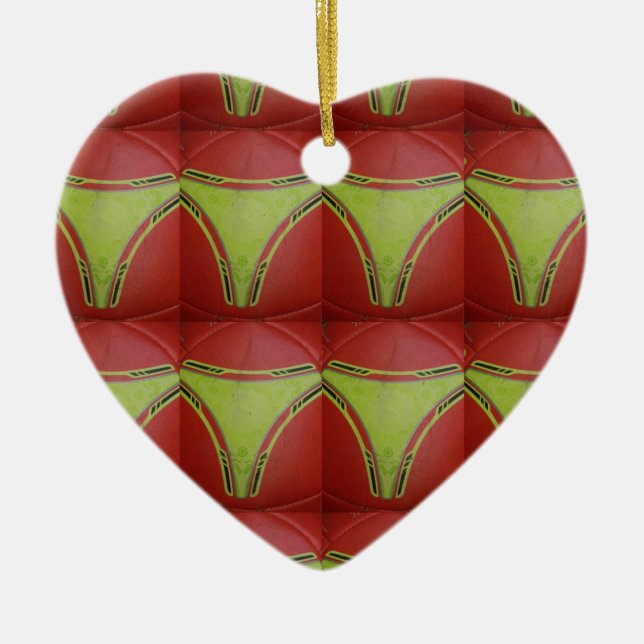 Golden yellow curves.JPG Ceramic Tree Decoration (Front)