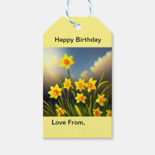 Golden Yellow Daffodil Temptations, Gift Tags