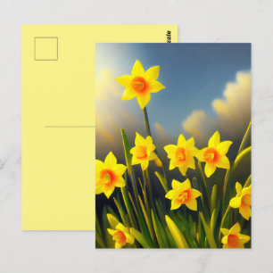 Golden Yellow Daffodil Temptations, Postcard