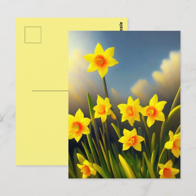 Golden Yellow Daffodil Temptations,  Postcard (Front/Back)