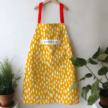 Golden Yellow Dashing Apron<br><div class="desc">Bright and cheerful,  this vibrant coloured apron features hand-drawn dashes for a playful pattern year round. Personalise with your own name or give as a practical and thoughtful gift!</div>
