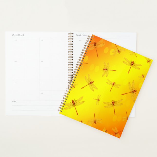 Golden Yellow Dragonflies Flying, Planner (Display)