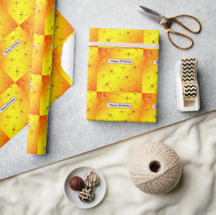 Golden Yellow Dragonflies Flying, Wrapping Paper