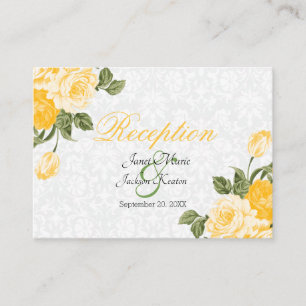 Golden Yellow Flowers - Reception Enclosure Card
