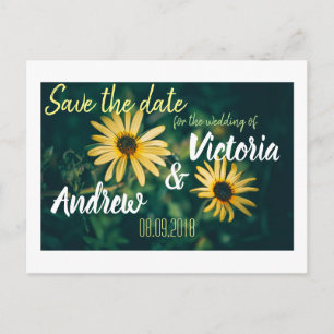 Golden Yellow Flowers Save the Date Postcard