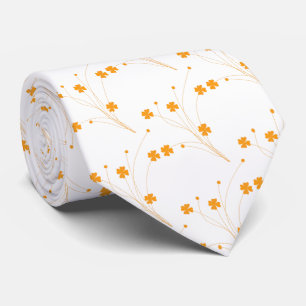 Golden Yellow Flowers, Small Floral Print Tie