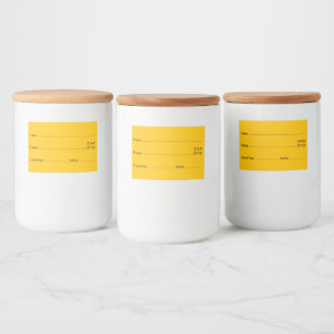 Golden Yellow Food Labels for Home and Kitchen