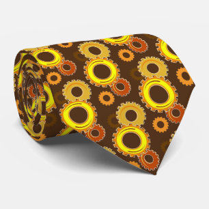 Golden Yellow Gears Clockwork Style for Gearheads Tie