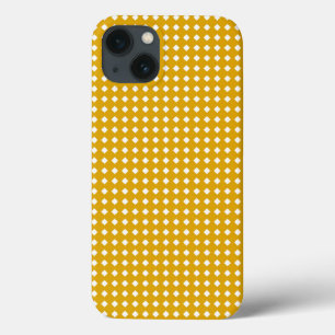 Golden Yellow Geometric Pattern - Cute Diamonds iPhone 13 Case