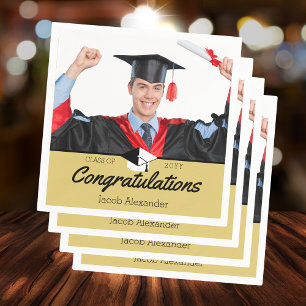 Golden Yellow Graduation party class of 20xx Napkin