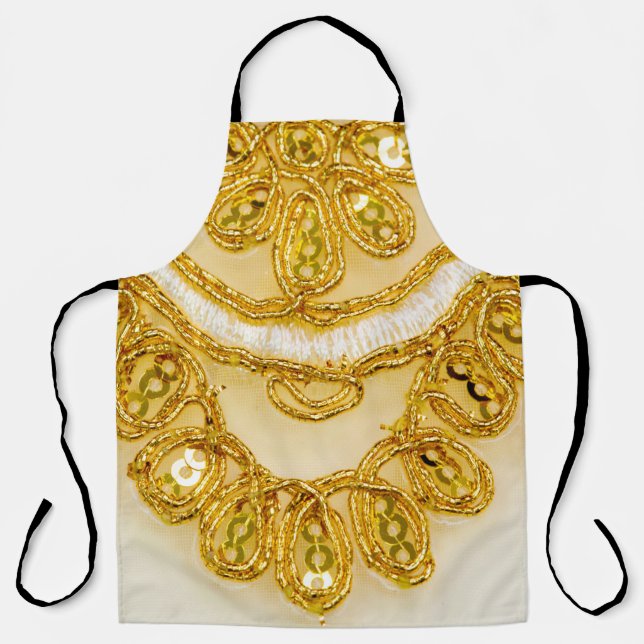 Golden yellow lace stripe. Background texture, sun Apron (Front)