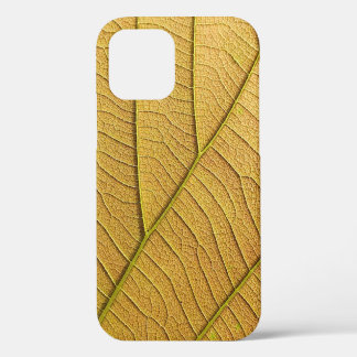 Golden yellow leaf pattern in the morning. iPhone 12 case