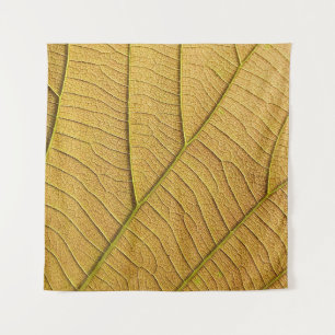 Golden yellow leaf pattern in the morning.  tapestry