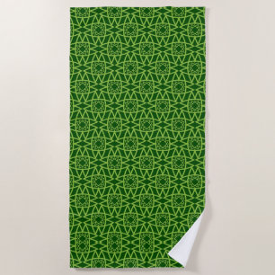 Golden Yellow Leafy Vine Pattern  Beach Towel