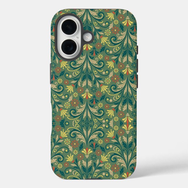 Golden Yellow Leafy Vine Pattern  Case-Mate iPhone Case (Back)