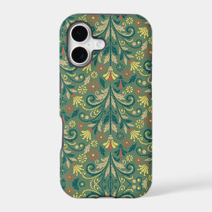 Golden Yellow Leafy Vine Pattern iPhone Case