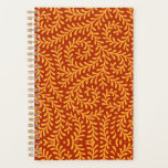 Golden Yellow Leafy Vine Pattern  Planner<br><div class="desc">Seamless repeating pattern featuring stylized golden yellow leafy vine motifs against a rich terracotta red background.</div>