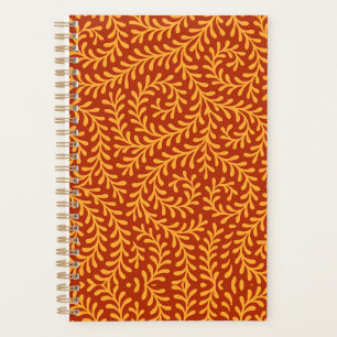 Golden Yellow Leafy Vine Pattern  Planner