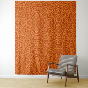Golden Yellow Leafy Vine Pattern  Tapestry