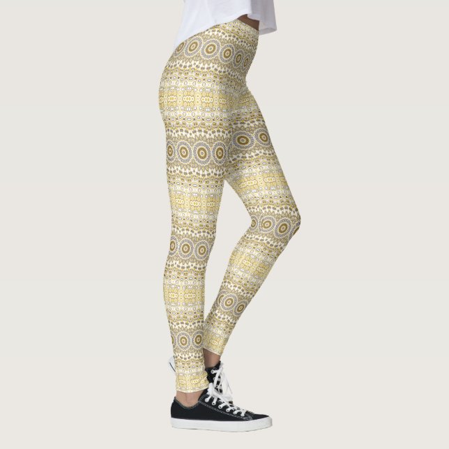 Golden Yellow Mandala Pattern Leggings (Right)