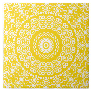Golden Yellow Mandala Pattern Tile