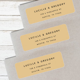 Golden Yellow Minimalist First Names Return Addres
