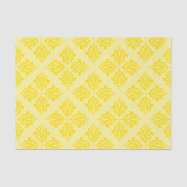 Golden Yellow Moroccan Damask Tissue Paper (Front)