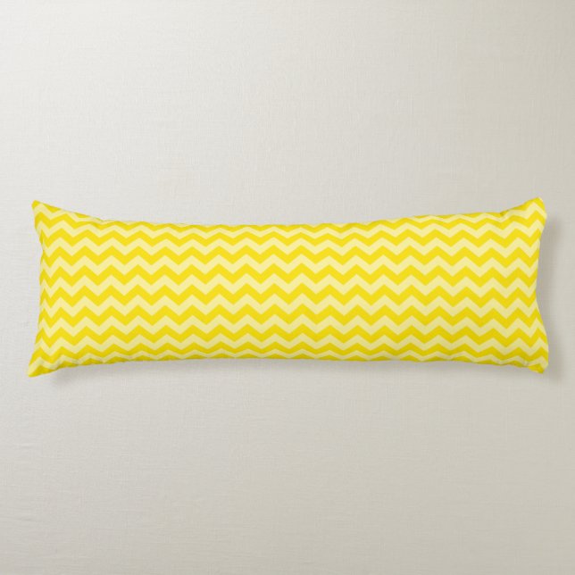 Golden Yellow Moroccan Moods Chevrons Body Cushion (Front)
