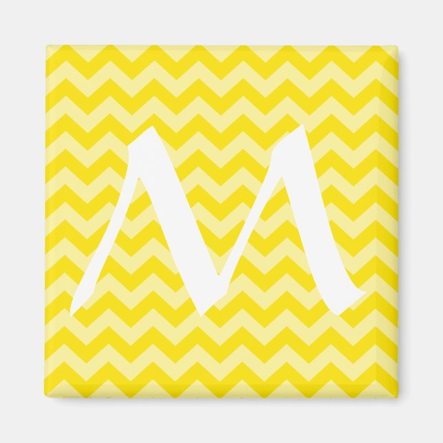 Golden Yellow Moroccan Moods Chevrons Magnet (Front)
