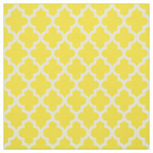 Golden Yellow Moroccan Moods Quatrefoil Fabric