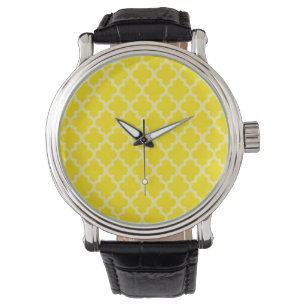 Golden Yellow Moroccan Moods Quatrefoil Watch
