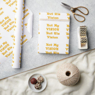 Golden Yellow "Not My Vision But His Vision" Ins Wrapping Paper