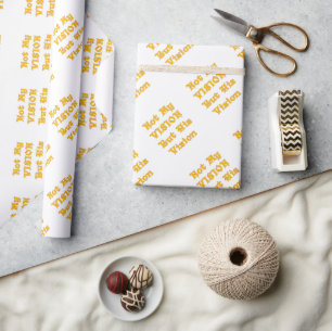 Golden Yellow "Not My Vision But His Vision" Ins Wrapping Paper