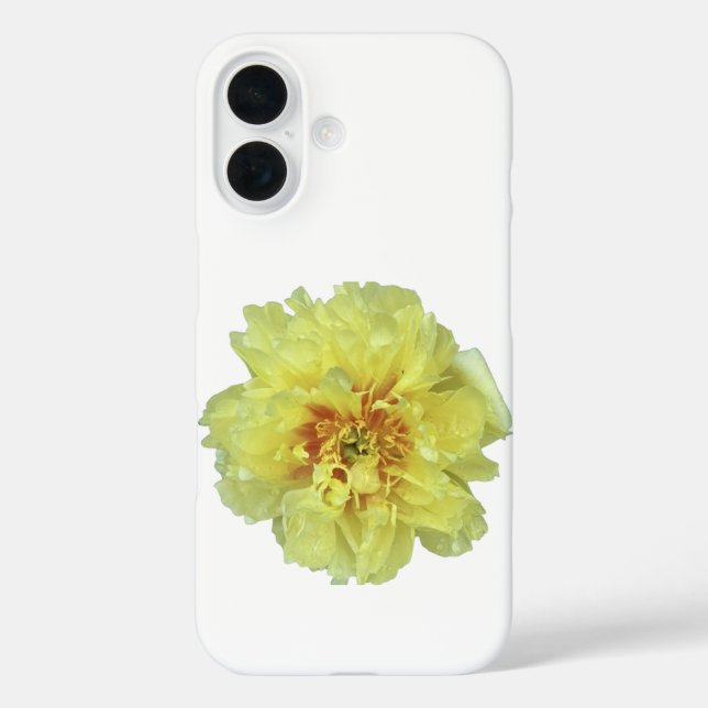 Golden Yellow peony on white iPhone / iPad case (Back)