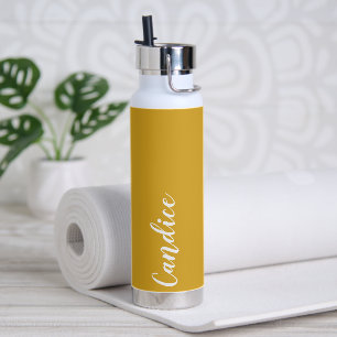 Golden Yellow Personalised Wedding Bridesmaid Water Bottle