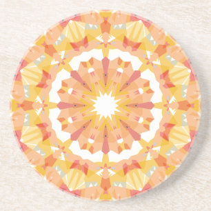 Golden Yellow Pink Star Pastel Fun Eclectic Decor Coaster