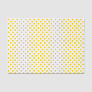 Golden Yellow Polka Dot on White Tissue Paper