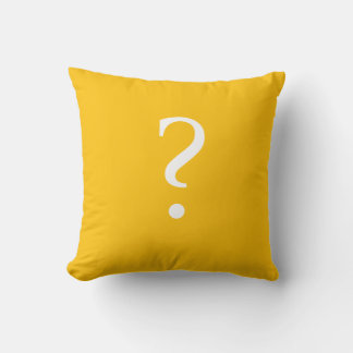 Golden Yellow Question Mark Throw Pillow