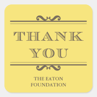 Golden yellow refine elegance thank you labels