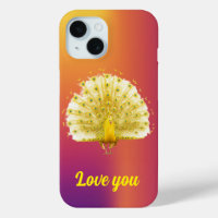 Golden Yellow Royal Peacock Love You Anniversary