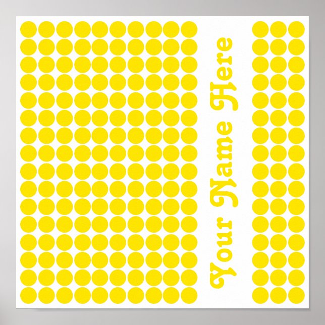 Golden Yellow Safari Dot with name Poster (Front)
