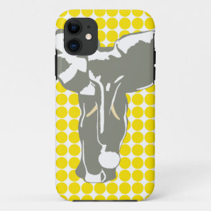 Golden Yellow Safari Dot with Pop Art Elephant Case-Mate iPhone Case