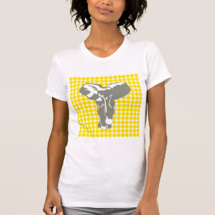 Golden Yellow Safari Dot with Pop Art Elephant T-Shirt