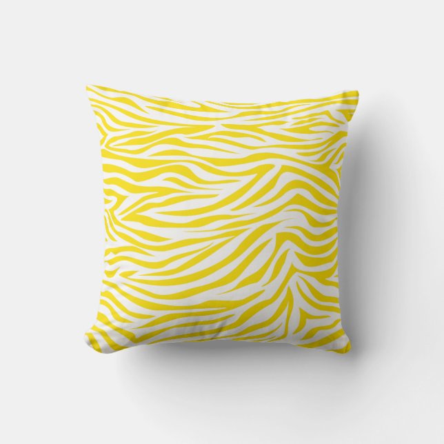 Golden Yellow Safari Zebra Cushion (Front)